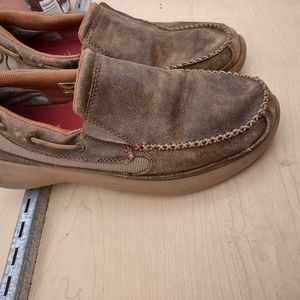 Men's Twisted X Bomber rounded toe MOCCASINS slip on, Brown